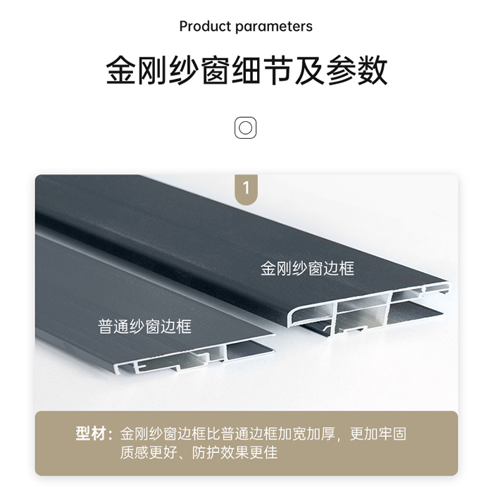 金剛紗窗框和普通紗窗框的型材對比